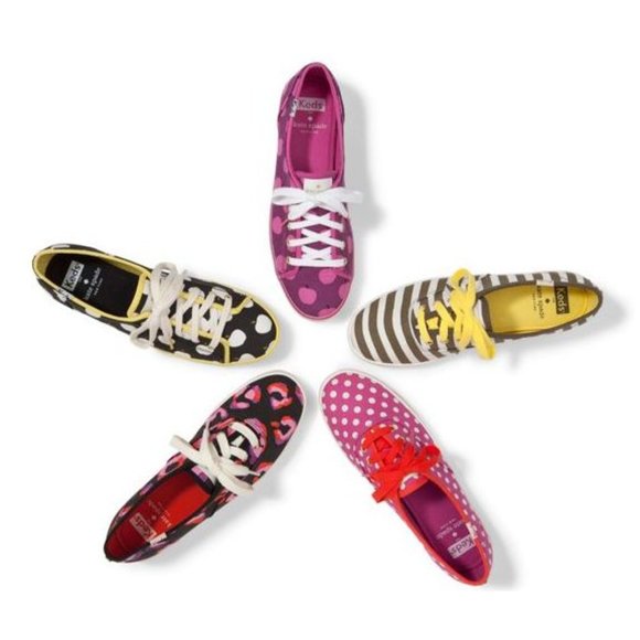 KATE SPADE x KEDS Black & White Apple Rally Sneakers sz 8 Women's Casual Shoes - Picture 2 of 12